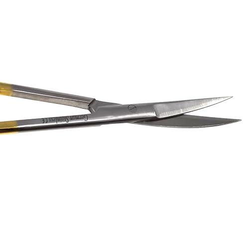 T/C IRIS MICRO SCISSORS 4.5" WITH TUNGSTEN CARBIDE INSERTS WITH GOLD HANDLE (HTI BRAND)