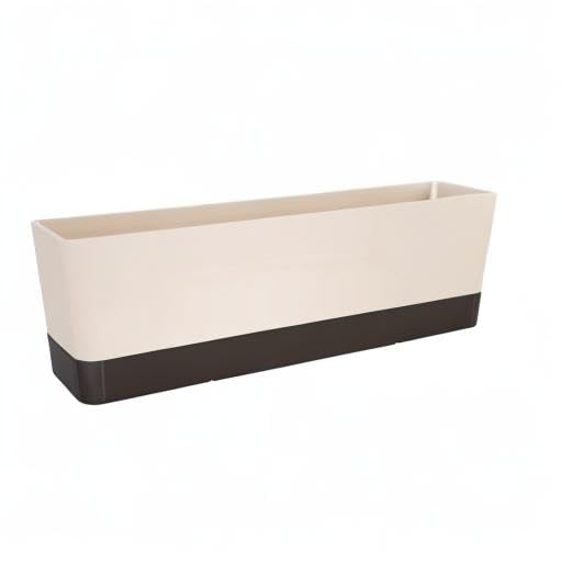 Skelang 3 Pcs Rectangular Plant Pot, 16.7" Flower Planter Box, Windowsill Container for Succulent, Herbs, Vegetable - color: Coffee, size: 16.7 inches