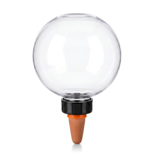 Plant Watering Globes Slow Release Terracotta Automatic Plastic Watering Globes Top Fill Control Plants Watering Devices System Watering Planter Insert Spikes Stakes (White-17oz-6Pcs) - color: White-17oz-6Pcs