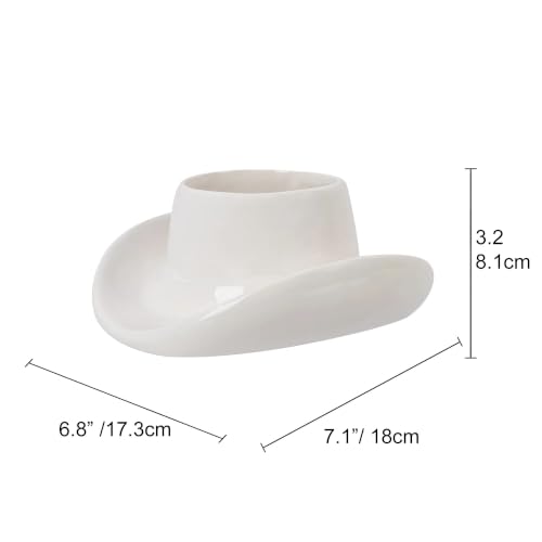 White Ceramic Cowboy Hat Planter
