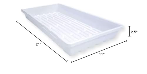 Bootstrap Farmer 1020 Trays White Extra Strength - 5 Pack No Hole - Seed Starter Flats for Fodder, Microgreen, Seedling Propagation Growing - size: 5 Trays
