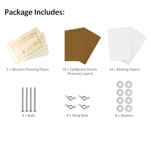 MeRGBWLife Large Flower Press Kit for Adults – 10.8"x6.9" Wooden 6-Layer Flower Press for Pressed Flowers, Herbs & Leaves, DIY Flower Preservation for Bookmarks, Weddings, and Craft Projects - size: 10.8"x6.9"