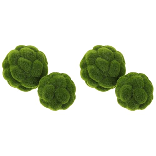 STOBAZA 4pcs Fake Green Moss Balls, Decorative Green Moss, Simulated Topiary Ball, Floral Arrangements for Garden Wedding Party Decoration