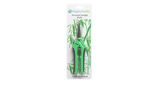 Happy Hydro Trimming Scissors - Straight Tip - Titanium Coated Blades with Spring-Loaded Comfort Grip Handles - 1 Pack