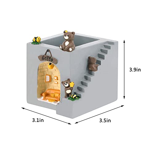 Segreto Creative Stairs Flower Pots Resin Planter Bear - color: Hello Bear