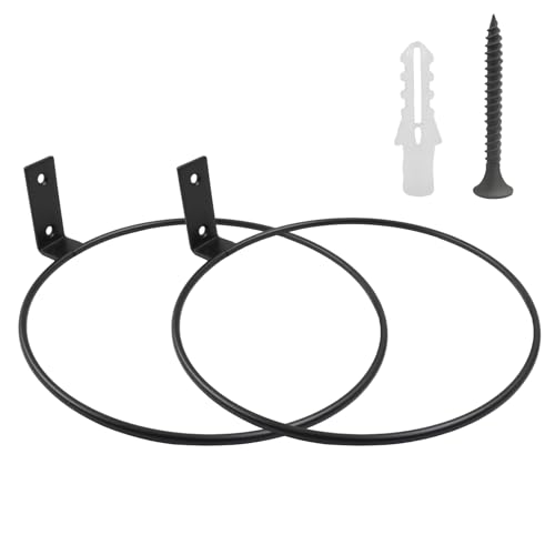 Piutouyar 8 Inch Wall Mounted Flower Pot Holder Ring Plant Hangers, 2 Pcs | Heavy Duty Metal Planter Hooks Bracket, For Hanging, For Garden, Indoor, Outdoor Use - size: 8 Inch