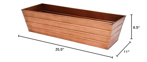 Achla Designs C-21C Plated Flower Box, Window Flowerbox Planter, Large, Copper | Copper Plated - color: Copper, size: Large