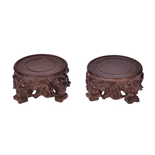 Oriental Asian Sandalwood Wood Vase Display Pedestal Stand