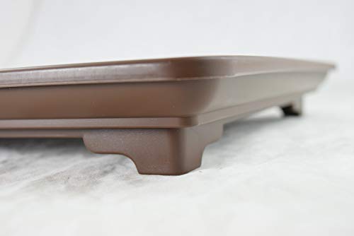 Yubonzai Japanese Deluxe Rectangular Plastic Humidity/Drip Tray for Bonsai Tree & House Indoor Plants - 11.25" to 18" (11.25"x 8.25"x 1.25") - size: Out 11.25"x 8.25"x 1.25" / In 9.75"x 6.75"x 0.5"