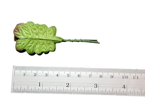 Ploen 25 pcs Green Leaves Ferns Mulberry Paper Leaves with Wire Stems Fern2 Leaf Mulberry Paper Craft Supplies Scrapbooking Embellishments for so Many Card DIY Craft Projects Leaves208