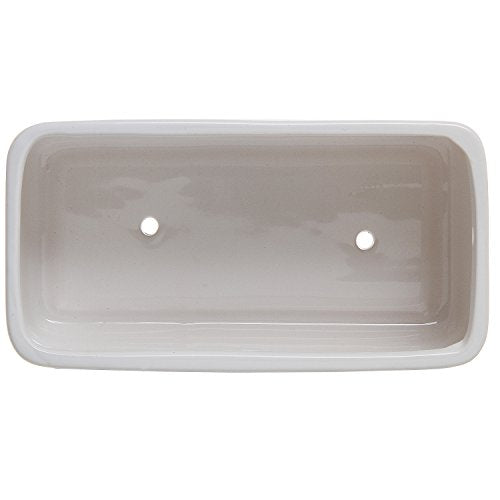MyGift White Ceramic Succulent Planter with Drainage & Saucer, 2 Pack - size: 10 inch - 2 Pack