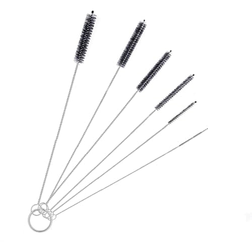Brush Family Straw Cleaner Brush Set 6 Piece | Long Drinking Straws Cleaning Brush Pipe Tube Tiny Brushes 10-inch, Black - size: 10 inch small diameters set (6pcs)