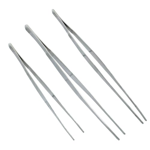 3Pcs Stainless Steel Tweezer Set (8" 10" 12") - size: 8" 10" 12" (1 Set Point Tip)