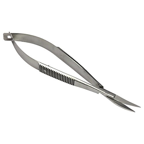 HTS 144C7 4.5" Curved Stainless Steel Squeeze Scissors - size: 144C7 Curved