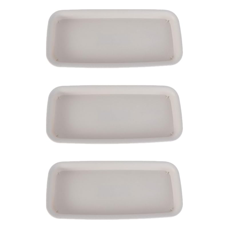 Healeved 3pcs Plastic Flowerpot Trays Rectangular Plant Saucer Elegant Square Plant Water Plate Bonsai Water Trays - size: 40.00X14.30X3.20CM