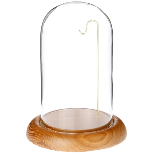Plymor 4" x 7" Watch/Ornament Glass Display Dome - color: Oak Base