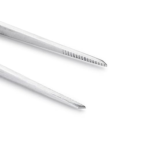 Huron Tweezers, Cross-Lock Slotted Round End, 6.5" (1/3/10 pc) (1 pc) - style: Cross-Lock Slotted Round End, 6.5"