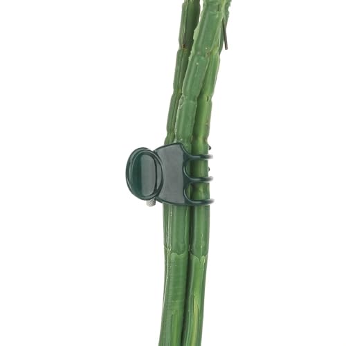 50 Pcs Dark Green Plastic Garden Clips Vine Support Plant Fixing Clips Phalaenopsis Orchid Stem Graft Clips Reusable Gardening Tool for Climbing Plants Spring Gardening Supplies