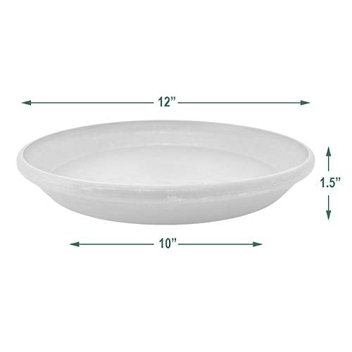 Arcadia Garden Products PSW Pot Collection AP30TCM 12-inch Plastic/Stone/Wood Composite Plant Saucer Drip Tray – No Drainage Hole (Drillable), Indoor/Outer Water Tray, Terra Cotta Marble Color - size: 12-inch