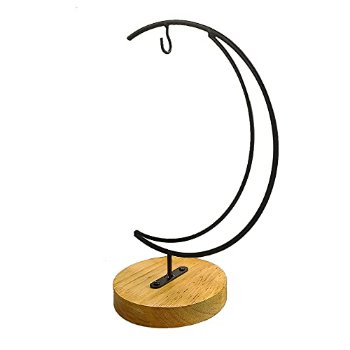 YY YEARCHY Ornament Display Stand Single Gazing Ball Terrarium Holder Metal Pot Hanging Stand for Crystal Glass Globe Ball Christmas Decoration Home Party (1, Black)