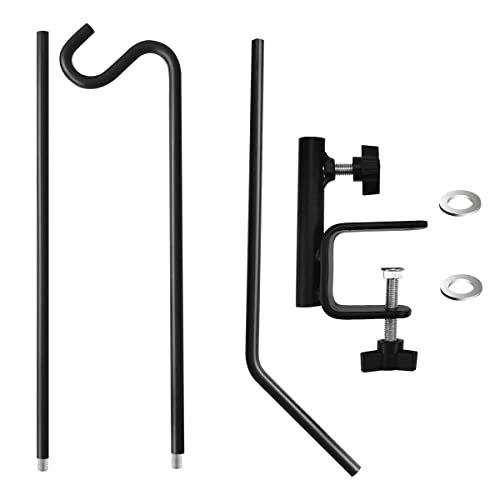 MIXXIDEA 2 Pack Heavy Duty Extensible Adjustable Deck Hooks for Hanging Bird Feeders, Plants, Suet Baskets, Wind Chimes, Lanterns - size: 43in Long Deck Hook-2 Packs
