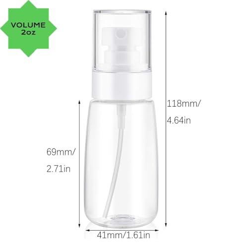 Travel Spray Bottle Mini Spray Bottle Continuous Spray Bottle and Small Squirt Bottle Travel Size Bottles & Small Spray Bottles for Hair Face, Plants - color: 2oz - Pack 2