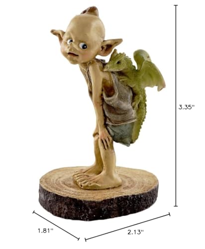 Top Collection Miniature Fairy Garden and Terrarium Statue, Garden Pixie Elf with Baby Dragon - color: Garden Pixie Elf With Baby Dragon