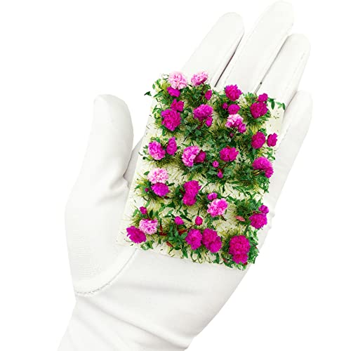 20Pcs Miniature Flower Grass Tufts for Mini Dollhouse Fairy Garden (Rose) - color: Rose