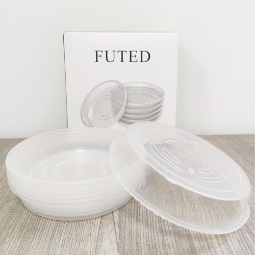 6 Pack Clear Plant Saucer 5 6 8 10 12 14 inch, Plastic Plant Trays for Indoor, Round Flower Plant Pot Saucer, Sturdy Plant Water Catcher Tray - size: 5 inch