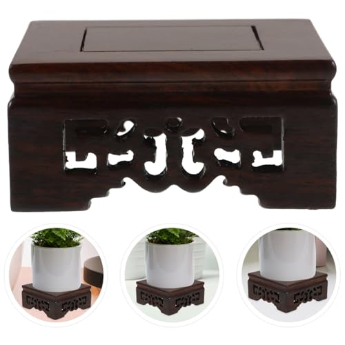 Cabilock Solid Wood Plant Pot Riser 3.14 X 3.14 X 1. Square Base Stand for Indoor Pots Buddha Statues Bonsai Flower Pot Holder Home Decor