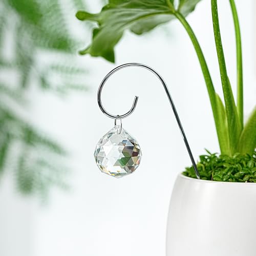 9 Pieces 30mm Clear Crystal Ball Prism Suncatchers with 7.5’’ Small Trellis - style: 9pcs-Sliver-30mm Crystal Ball Prism