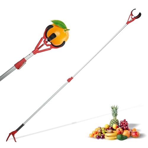Fruit Picker Pole with Soft Rubber Claw, 54-88 Inch Adjustable