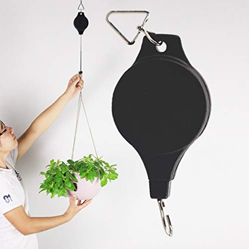 Pack Plant Hook Pulley, Retractable Plant Hanger Easy Reach Hanging Flower Basket for Garden Baskets Pots and Birds Feeder Hang High up and Pull Down to Water Or Feed (White 4Pack) - color: White 4pack