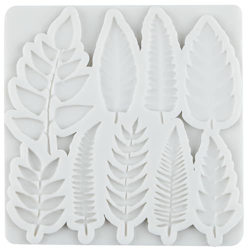 Tropical Leaf Polymer Clay Molds Fern Leaves Silicone Mold | Vine Leaf DIY Crafts Epoxy Resin Casting Polymer Clay Tools Craft Air Dry Jewelry Making - color: Style H