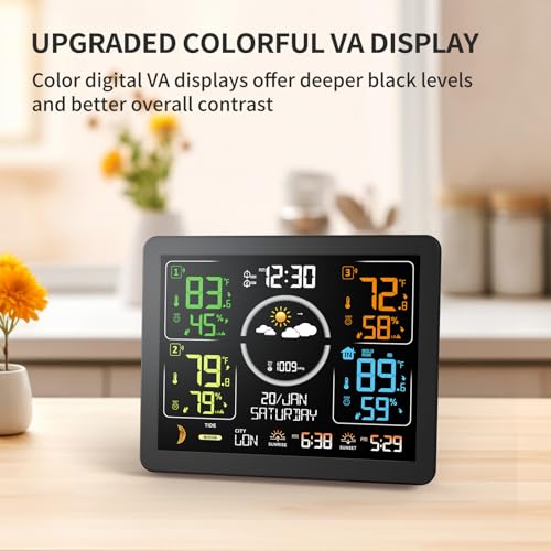 Weather Stations Wireless Indoor Outdoor Thermometer with Multiple Sensors