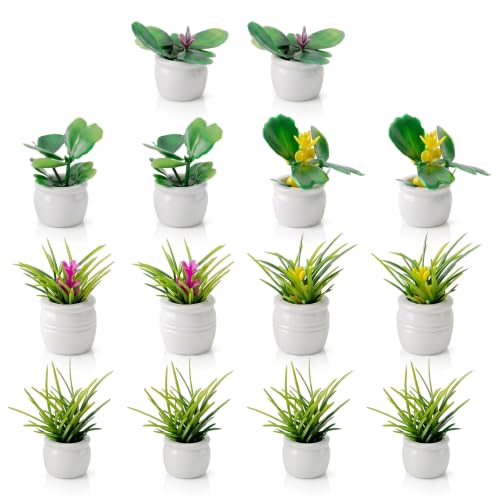 14 Pcs Miniatures Dollhouse Plants Mini Dollhouse Accessories
