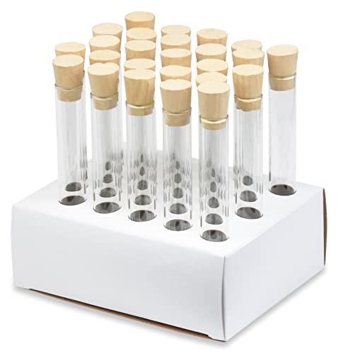 16X125mm Test Tubes with Cork Stoppers and Cardboard Rack, Borosilicate Glass, 14ml, Karter Scientific 220G7 (Pack of 25) - size: 16X125MM, style: PACK OF 25