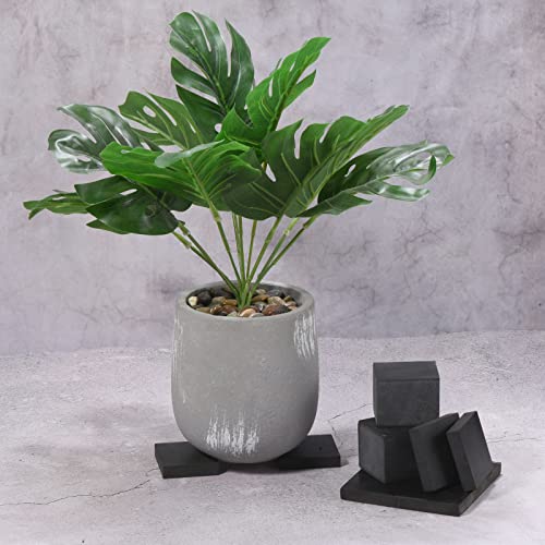 PATIKIL Plant Pot Feet 2x2x0.4 Inch, 6 Pack Invisible Riser Rubber Square for Outdoor Garden Patio Deck Flower Planters, Black - size: 2x2x0.4"