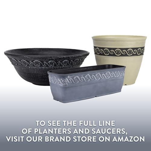 Corinthian Rectangular Planter Box w/Drain Plug, 10" Slate Blue
