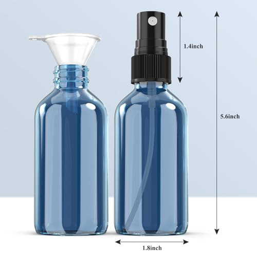 Wedama Spray Bottle, 4 oz Fine Mist Glass Spray Bottles, Little Refillable Liquid Containers for Watering Flowers Cleaning (16 Pack Indigo Blue) - color: Indigo Blue, size: 4 Ounce (Pack of 16)