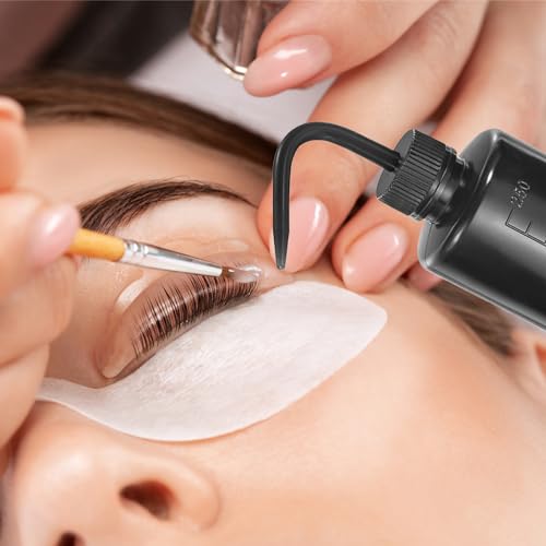 PATIKIL 12 Pcs Wash Bottle, 250ml 8oz Plastic Succulent Watering Bottle Eyelash Tattoo Rinse Wash Bottle for Plant Eyelash Extensions Irrigation Lab RV Gap Cleaning (Black) - color: Black, size: 250ml/8oz