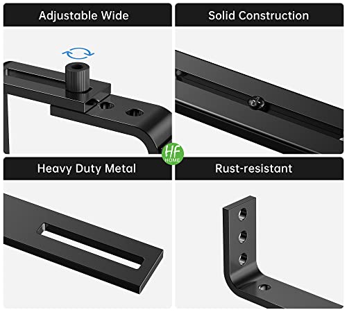HFHOME 6PCS Adjustable Planter Box Brackets, Brackets for Window Boxes Planters Hanging Flower Box Holders, Wall Mount Holder for Windowsills, Garden, Fences, and Balcony - Black (Patent Registered) - size: Set of 6 - Black