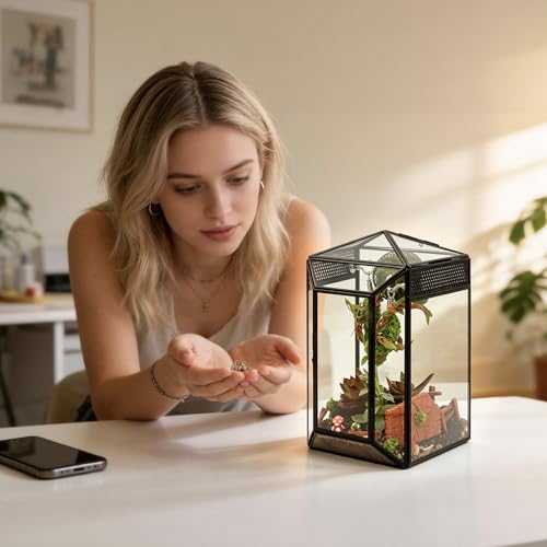 Glass Jumping Spider Enclosure Kit,Gothic Pet Baby Spider Terrarium