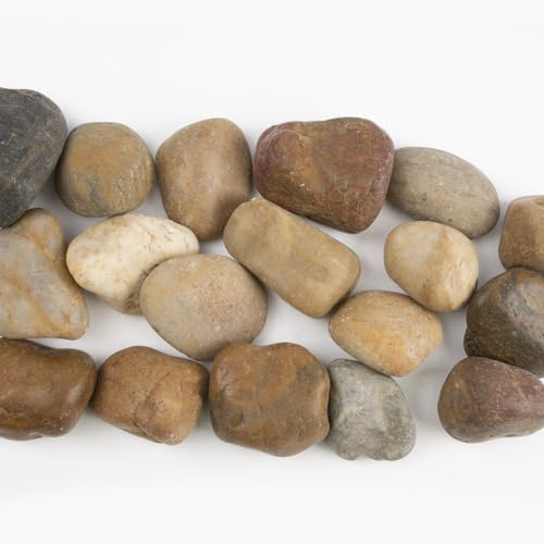 40LB 1-2 Inch Mixed Stones Pebbles River Rocks, Natural Beach Pebbles - color: Mixed, size: 40lbs,1-2inch