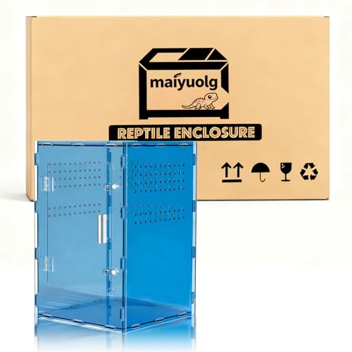 8x8x12 Blue Acrylic Terrarium Vertical for Spider Reptile - color: Blue