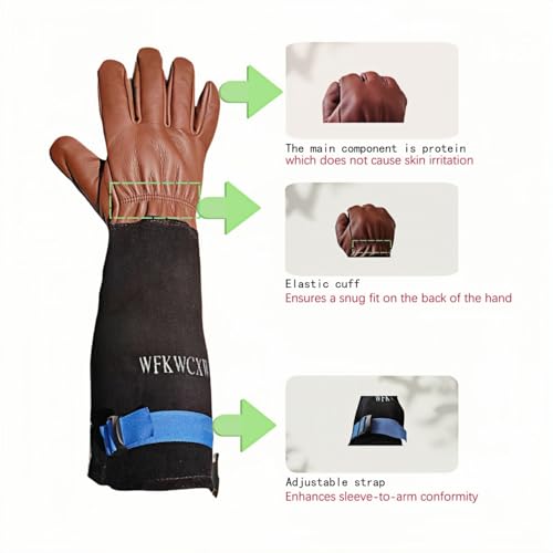Cow Leather Adjustable Thorn Proof Gardening Gloves - color: Black, size: Small