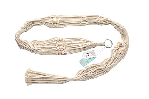 Mkono Macrame Plant Hanger 3 Tier 70" Hanging Plant Holder Indoor Outdoor | Hanging Planters Basket Cotton Rope Wood Beads Extra Long, Home Decor for Patio Balcony Living Room, Flower Pots NOT Included - size: 70"
