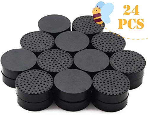 24 Pack Invisible Pot Feet with Enhanced Non-Slip Surface Grip Plant Pots and Flowers, Solid Rubber Pots Risers, Pot Lifters for Indoor or Outdoor Planters - size: 1.9 inches x 1.9 inches x 0.58 inches