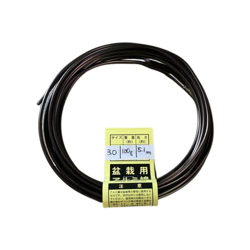 100g Genuine Japanese Yagimitsu Aluminum Dark Brown Bonsai Tool Training Wire - 1.0 mm to 5.0 mm (Dark Brown, 3.0 mm) - size: 3.0 mm