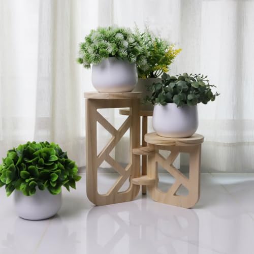 Kasutoo Wooden Plant Stand ,3 Tiers Indoor Succulent Windowsill Shelf - Small Tabletop Plant Holder for Home, Office, Living Room, Bedroom Decoration